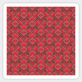 Mosaic Tile Ruby Red and Copper Sticker